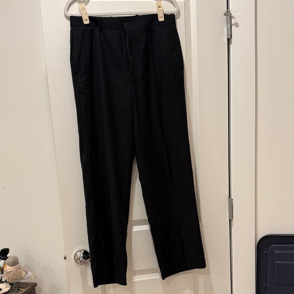 Men's Black Dress Pants - Classic Straight Fit